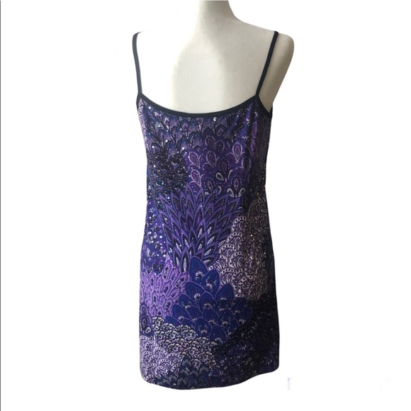 Dream Dancer Spaghetti Strap Purple Sequin SunDress Sz Small NWOT - Picture 3 of 13